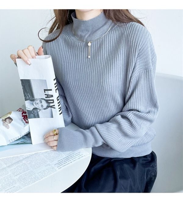 GeeRA（ジーラ）の「ボリュームスリーブハイネックニット（ニット・セーター）」｜詳細画像