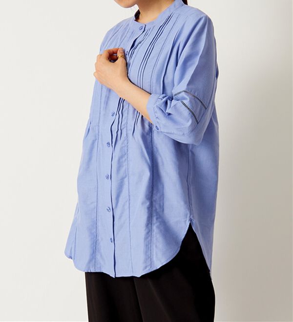 BELLUNA（ベルーナ）の「機能付リネン混ピンタック使いシャツチュニック（チュニック）」｜詳細画像