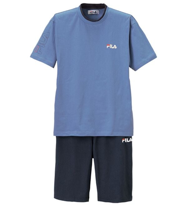 「＜フィラ＞綿１００％吸汗速乾ルームウェア（メンズルームウェア）」｜アッシュブルーセット