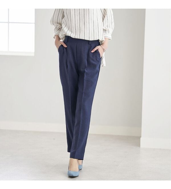 BELLUNA（ベルーナ）の「ヒンヤリ爽快！麻調ビンテージテーパードパンツ（テーパードパンツ）」｜詳細画像