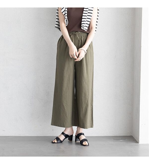 GeeRA（ジーラ）の「麻入りリラックスワイドパンツ（ワイドパンツ・ガウチョ）」｜詳細画像