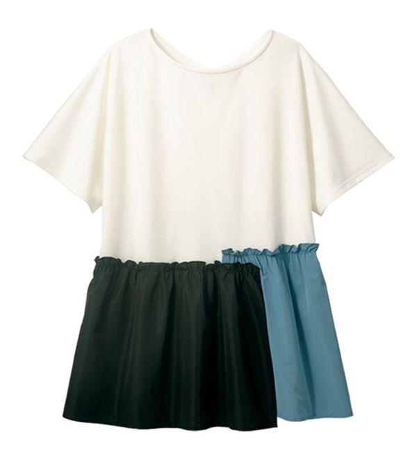 VINNO（ヴィノ）の「異素材コンビプルオーバー（カットソー）」｜詳細画像