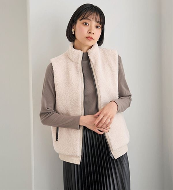 BELLUNA（ベルーナ）の「綿混リブハイネックプルオーバー（カットソー）」｜詳細画像