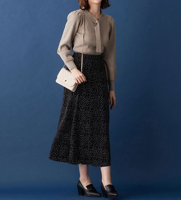 alotta（アロッタ）の「カシミヤタッチボウタイリブニット（ニット・セーター）」｜詳細画像