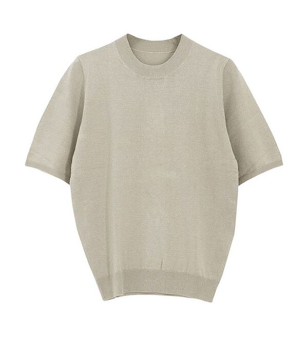 Pierrot（ピエロ）の「【洗濯機で洗える】【ＵＶカット】シルクタッチ半袖ニット（ニット・セーター）」｜詳細画像