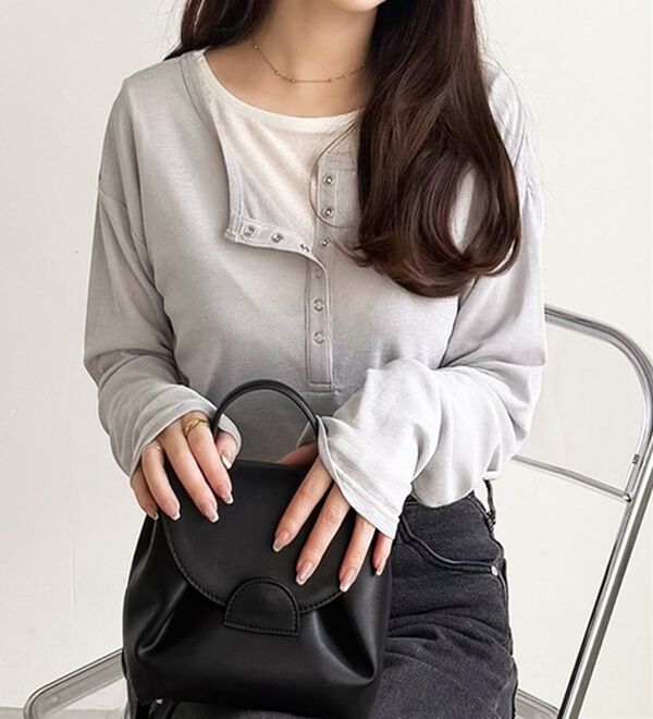 GeeRA（ジーラ）の「前後２ＷＡＹシアースラブヘンリーネックカットソー（カットソー）」｜詳細画像