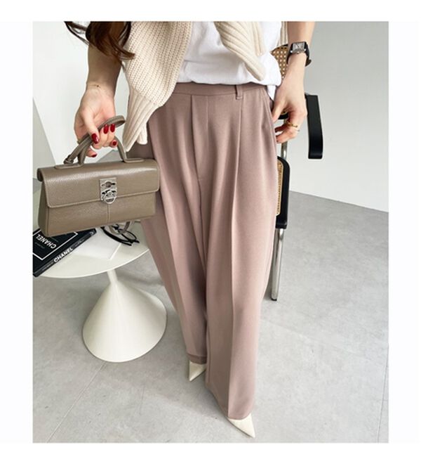 GeeRA（ジーラ）の「美脚魅せタックワイドスラックスパンツ（ワイドパンツ・ガウチョ）」｜詳細画像