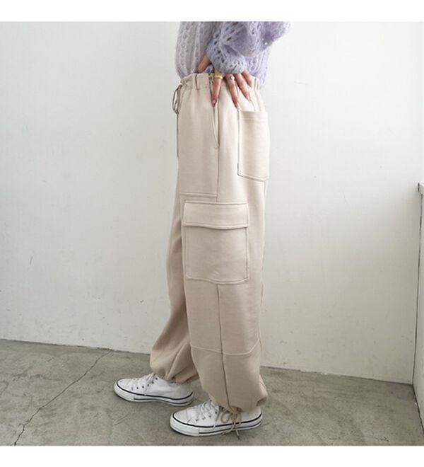 GeeRA（ジーラ）の「やわらか素材カーゴパンツ（フルレングスパンツ）」｜詳細画像