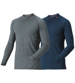 「【２色組】＜コムルヴァン・オム・ゴルフ＞保温素材の杢調ハイネック（メンズＴシャツ）」｜詳細画像