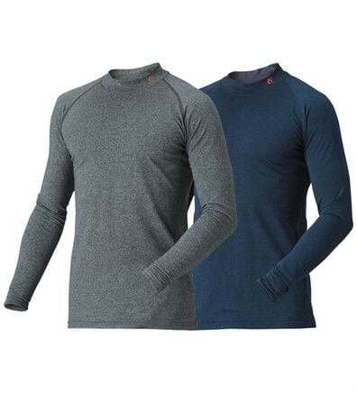 「【２色組】＜コムルヴァン・オム・ゴルフ＞保温素材の杢調ハイネック（メンズＴシャツ）」