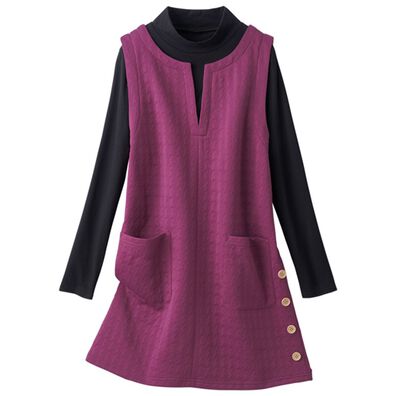 LAVIENNE（ラヴィエンヌ）の「１枚で楽ちん！重ね着風おしゃれチュニック（チュニック）」