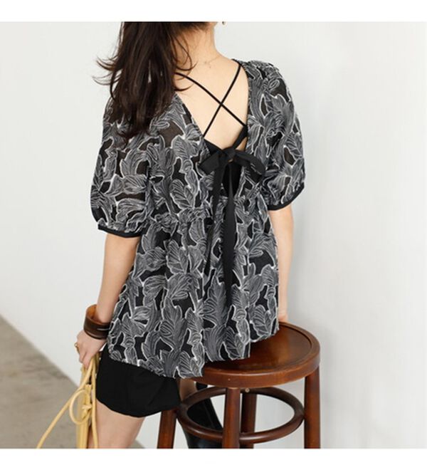 GeeRA（ジーラ）の「シアージャカードチュニックブラウス（ブラウス）」｜詳細画像