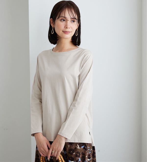 BELLUNA（ベルーナ）の「綿１００％大人顔サマ見えプルオーバー（カットソー）」｜詳細画像