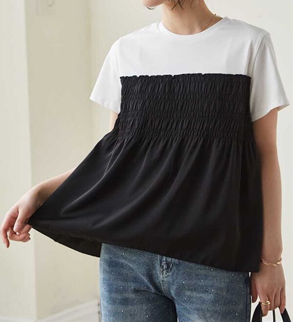 RANAN（ラナン）の「ひんやり！ビスチェ重ね着風Ｔシャツ（カットソー）」｜詳細画像