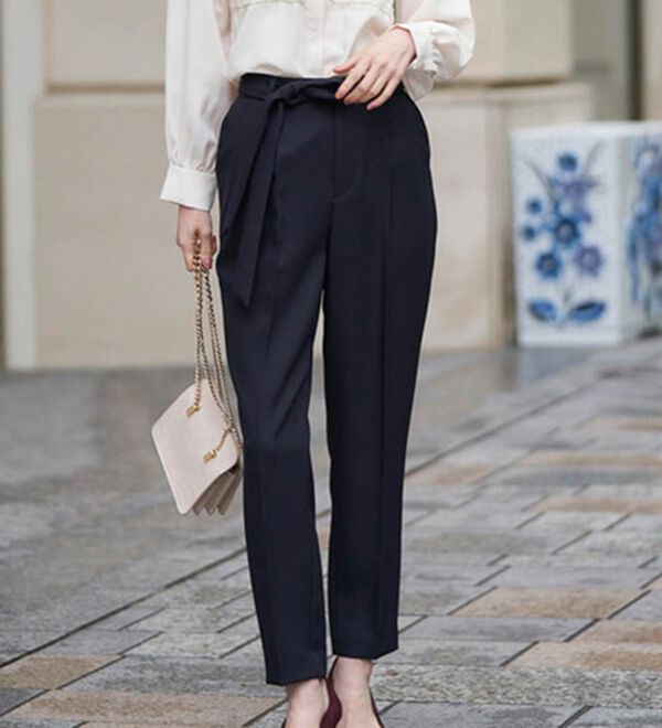 RANAN（ラナン）の「洗える！カセットスーツ　シリーズ（テーパードパンツ）」｜ネイビー