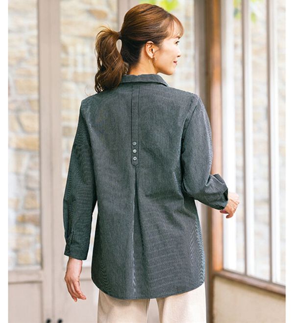 ルフラン（ルフラン）の「【２色組】ボタン使いのストライプブラウス（ブラウス）」｜詳細画像