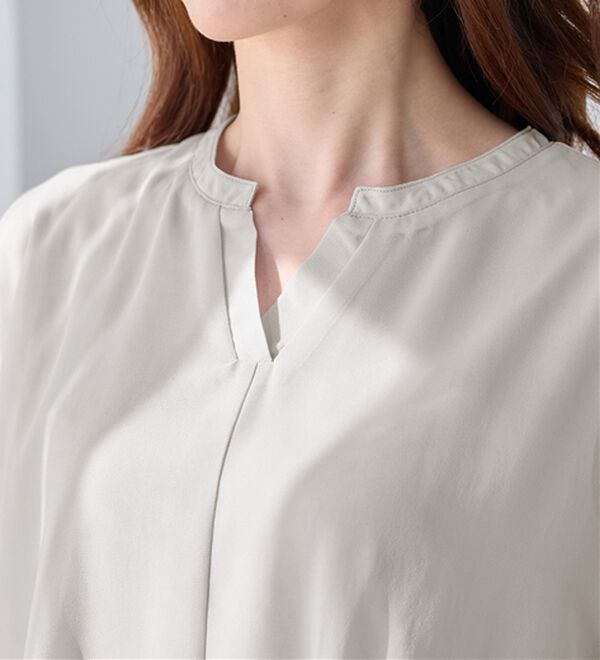 alotta（アロッタ）の「【接触冷感】裾タックふんわりブラウス（ブラウス）」｜詳細画像