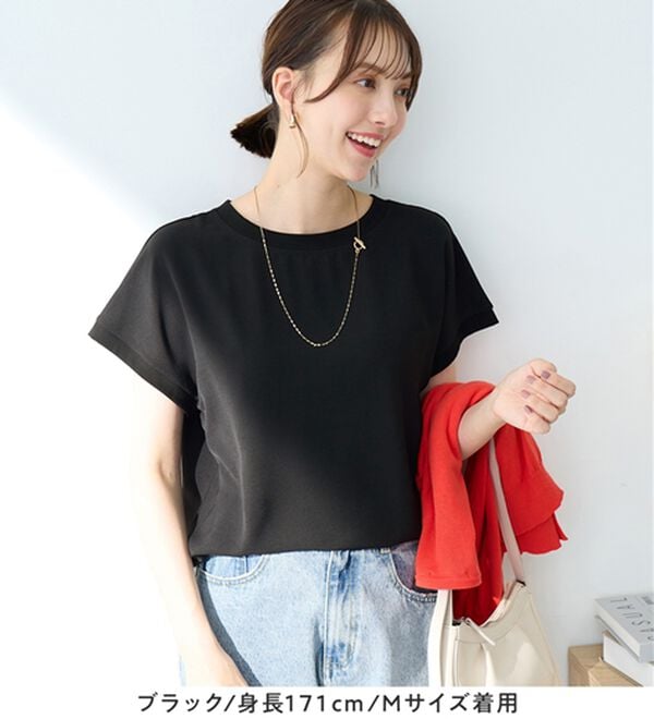 Viola e Viola（ヴィオラ エ ヴィオラ）の「さらさらＥＡＳＹ　前後２ＷＡＹヘンリーネックＴブラウス（ブラウス）」｜詳細画像