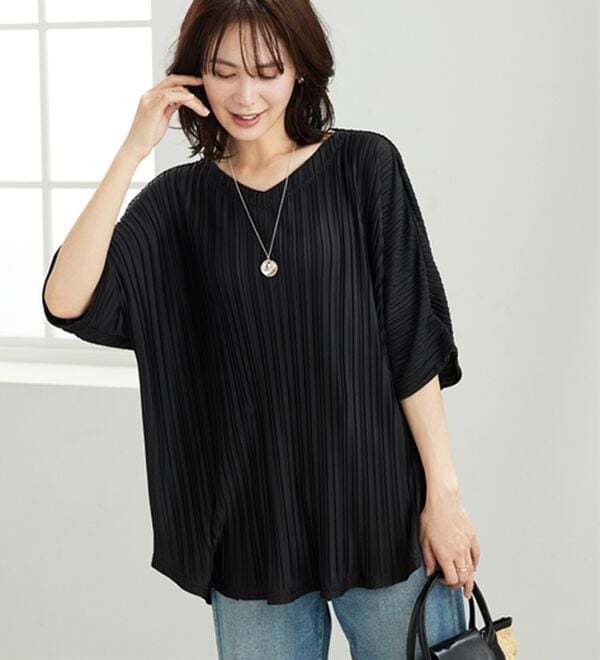 BELLUNA（ベルーナ）の「ゆったり快適プリーツチュニック（チュニック）」｜詳細画像