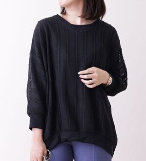 BELLUNA（ベルーナ）の「ワープジャカードアンサンブル（チュニック）」｜黒