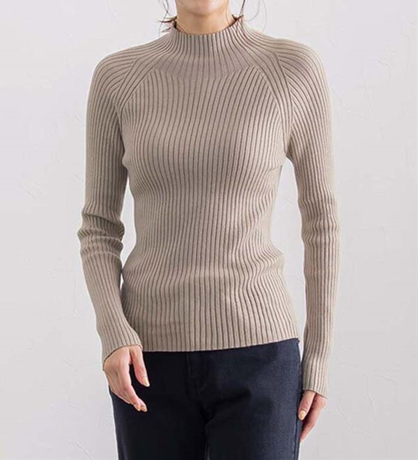 Pierrot（ピエロ）の「着回しストレッチリブハイネックニット（ニット・セーター）」｜詳細画像