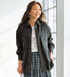 BELLUNA（ベルーナ）の「【Ｗｏｏｌｉｓｈ】配色ステッチデザインシャツ（シャツ）」｜杢チャコール