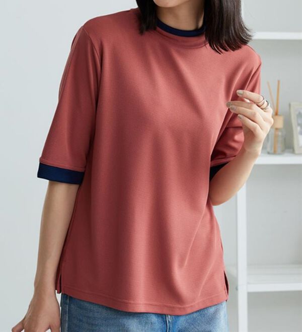 BELLUNA（ベルーナ）の「配色デザインハイネックプルオーバー（カットソー）」｜詳細画像