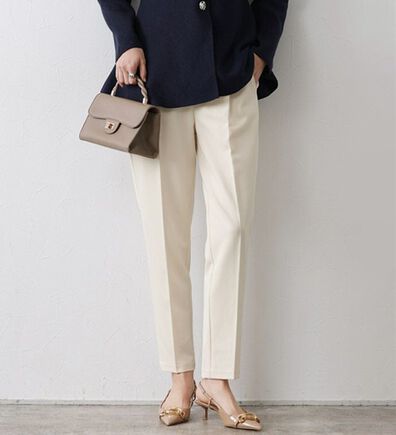 Pierrot（ピエロ）の「【選べる丈】高見えすっきりテーパードパンツ（フルレングスパンツ）」