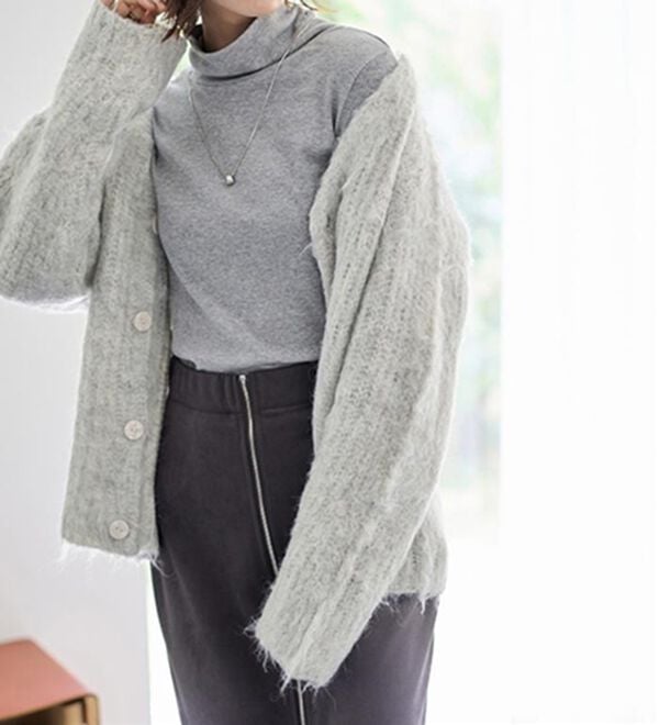 LAVIENNE（ラヴィエンヌ）の「【医師オススメ】綿１００％吸湿発熱あったかインナー　タートルネックインナー長袖（肌着・インナーウェア）」｜詳細画像