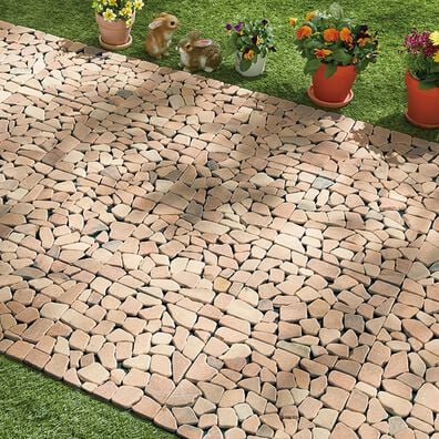 「雑草防止おしゃれ天然石マット（ガーデニング・園芸用品）」