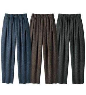 ルフラン（ルフラン）の「【３本組】裏ふわっとぽかぽかツイード調ゆったりパンツ（フルレングスパンツ）」｜詳細画像