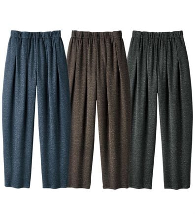 ルフラン（ルフラン）の「【３本組】裏ふわっとぽかぽかツイード調ゆったりパンツ（フルレングスパンツ）」