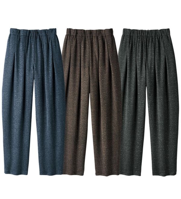 ルフラン（ルフラン）の「【３本組】裏ふわっとぽかぽかツイード調ゆったりパンツ（フルレングスパンツ）」｜詳細画像