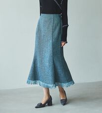 RANAN（ラナン）の「フリンジツイードマーメイドスカート（ロングスカート）」