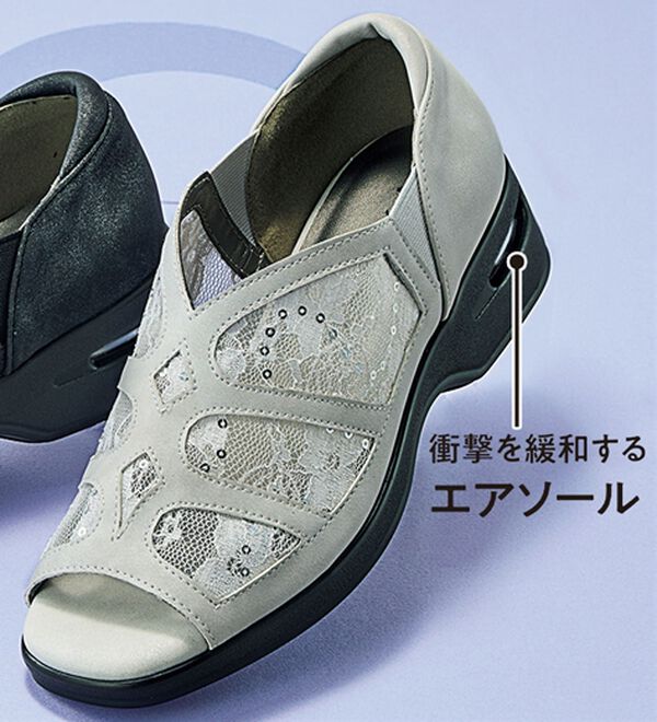 BELLUNA（ベルーナ）の「４Ｅチュールレース使いサンダル（サンダル・ミュール）」｜詳細画像