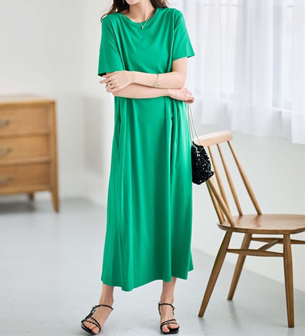 RANAN（ラナン）の「＜ＢＣ＞綿１００％ひんやりポケット付マキシワンピース（その他ワンピース）」｜詳細画像