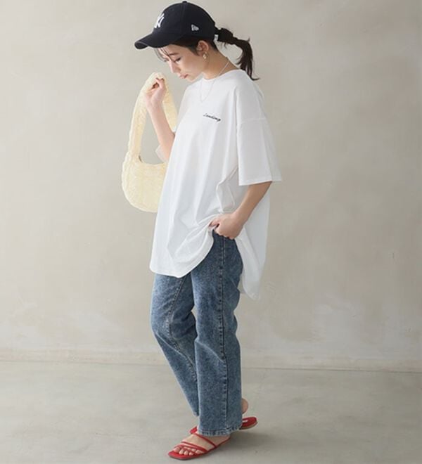 A HAPPY MARILYN（アハッピーマリリン）の「【大きいサイズ】【Ｌ～９Ｌ／選べるタイプ】綿１００％ロングＴシャツ（Tシャツ）」｜詳細画像