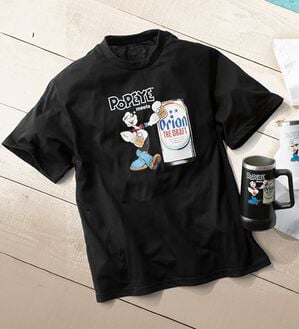 「＜ポパイ＞オリオンコラボＴシャツ＆タンブラーセット（メンズＴシャツ）」｜ブラック