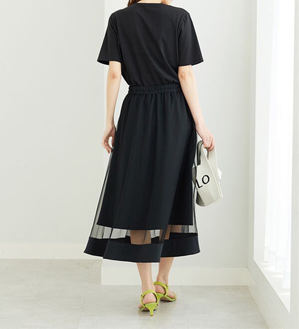 BELLUNA（ベルーナ）の「裾シアーデザインチュールスカート（ロングスカート）」｜詳細画像