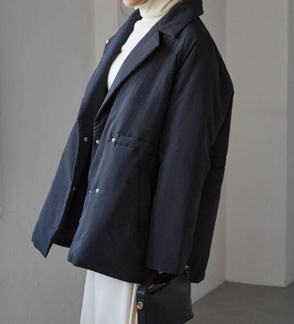 RANAN（ラナン）の「テーラードカラー中わたジャケット（ハーフコート）」｜詳細画像
