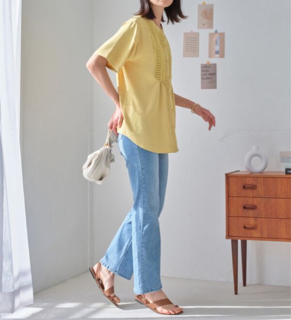 Viola e Viola（ヴィオラ エ ヴィオラ）の「【接触冷感】ヨークレースブラウス（ブラウス）」｜詳細画像