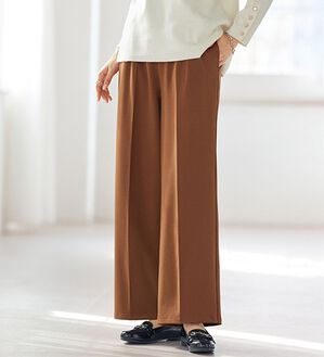 BELLUNA（ベルーナ）の「ウールライクワイドパンツ（ワイドパンツ・ガウチョ）」｜ブラウン