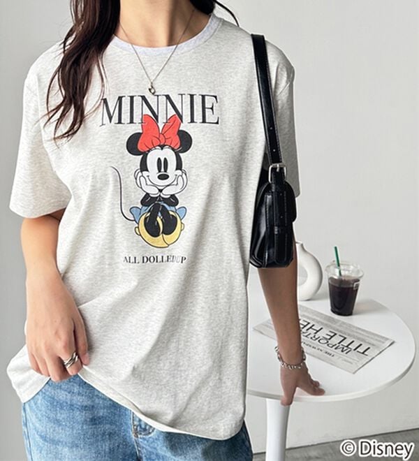 GeeRA（ジーラ）の「【Disney/ディズニー】別注/Mickey Mouse＆Minnie Mouse/ヴィンテージプリントTシャツ（カットソー）」｜詳細画像