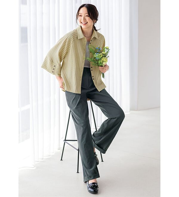 BELLUNA（ベルーナ）の「万能！タック使いワイドパンツ（ワイドパンツ・ガウチョ）」｜詳細画像