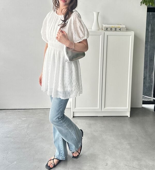 GeeRA（ジーラ）の「前後２ＷＡＹシャーリングチュニック（ブラウス）」｜詳細画像