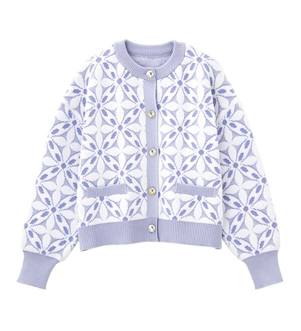 RANAN（ラナン）の「花柄モールジャカードカーデ（ニットカーディガン）」｜詳細画像