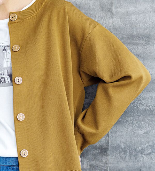 BELLUNA（ベルーナ）の「《快適Ｌａｂ．》洗える！軽い！配色使いニットカーディガン（ニットカーディガン）」｜詳細画像