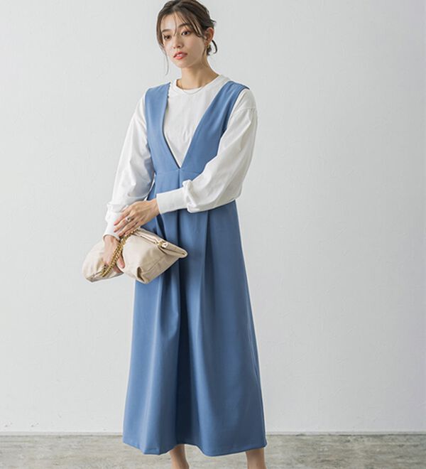 Pierrot（ピエロ）の「ウエストマークジャンパースカート（ジャンパースカート）」｜詳細画像