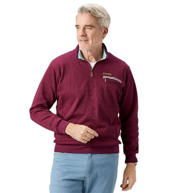 「＜ダンロップ・リファインド＞アクティブハーフジップトレーナー（メンズトレーナー）」｜詳細画像