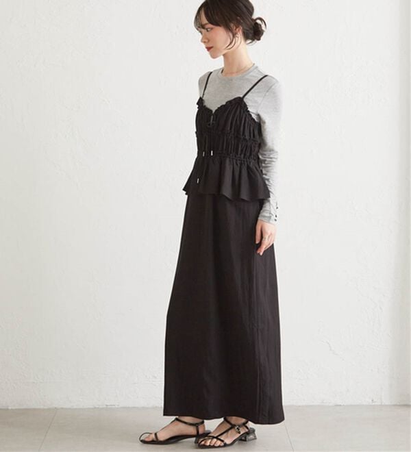 RANAN（ラナン）の「リボンギャザーペプラムナローワンピ（その他ワンピース）」｜詳細画像